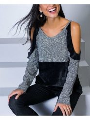 Milan Kiss Bluzka w kolorze szaro-czarnym rozmiar: XL. Czarne bluzki Milan Kiss, xl, bez wzorów, bez kołnierzyka, bez ramiączek. Za 86.99 zł.