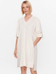 Peserico Sukienka codzienna S02878 Écru Relaxed Fit. Sukienki Peserico, na co dzień, s, bez wzorów, z bawełny, bez kołnierzyka, bez ramiączek, proste. Za 1,259.00 zł.
