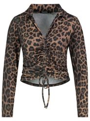 Sublevel Bluzka w kolorze jasnobrązowo-czarnym rozmiar: L. Brązowe bluzki Sublevel, l, bez wzorów, bez kołnierzyka, bez ramiączek. Za 82.99 zł.