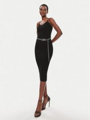 MICHAEL Michael Kors Sukienka dzianinowa MS381MK33D Czarny Slim Fit. Czarne sukienki MICHAEL Michael Kors, l, bez wzorów, z dzianiny, bez kołnierzyka, bez ramiączek. Za 899.99 zł.