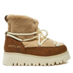 Śniegowce REPLAY. Brązowe śniegowce Replay, bez wzorów, bez zapięcia. Za 579.99 zł.