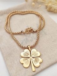 Atelier MIU Pozłacany naszyjnik z zawieszką - dł. 44 cm rozmiar: onesize. Żółte naszyjniki atelier MIU, z materiału, pozłacane. Za 41.95 zł.