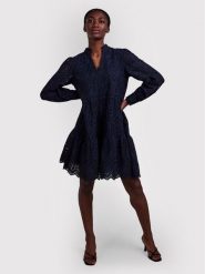 YAS Sukienka codzienna Holi 26027162 Granatowy Relaxed Fit. Niebieskie sukienki YAS, na co dzień, s, bez wzorów, z bawełny, bez kołnierzyka, bez ramiączek, proste. Za 289.99 zł.