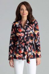 Stylowy Żakiet bez Zapięcia z Wiązanym Paskiem Wzór 109. Brązowe marynarki i żakiety Katrus, m, bez wzorów, z materiału, eleganckie, bez ramiączek. Za 299.00 zł.