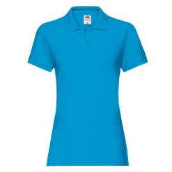 Damska Koszulka Polo Premium Plain. Niebieskie t-shirty sportowe fruit of the loom, s, bez wzorów, bez ramiączek. Za 55.99 zł.