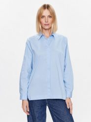 United Colors Of Benetton Koszula 5AWRDQ02T Błękitny Relaxed Fit. Niebieskie koszule United Colors Of Benetton, xs, bez wzorów, z bawełny, bez kołnierzyka, bez ramiączek. Za 149.99 zł.