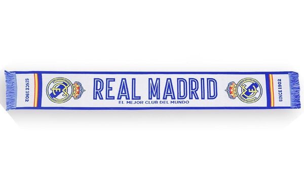 Szalik Real Madryt. Niebieskie szaliki i kominy Real Madrid, bez wzorów, z bawełny. Za 99.00 zł.