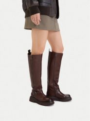 G-Star Raw Kozaki EO-GLCI-GLC8137 Brązowy. Brązowe kozaki G-Star, bez wzorów, ze skóry, retro, bez obcasa, na płaskiej podeszwie, bez zapięcia. Za 799.99 zł.