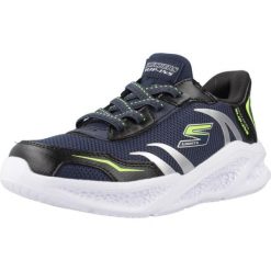 Kapcie SKECHERS METEOR-LIGHTS Niebieski. Niebieskie kapcie Skechers, bez wzorów, z syntetyku. Za 258.99 zł.