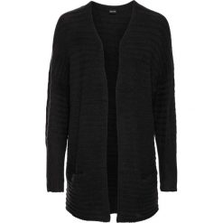 Długi sweter bez zapięcia bonprix czarny. Czarne swetry bonprix, z długim rękawem. Za 79.99 zł.