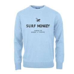 Bluza z bawełny organicznej – Okrągły dekolt / Dorośli (Błękitny). Niebieskie bluzy SURF MONKEY, m, bez wzorów, z bawełny, klasyczne, bez ramiączek, bez kaptura. Za 309.95 zł.