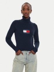 Tommy Jeans Golf Flag DW0DW18678 Granatowy Regular Fit. Niebieskie swetry Tommy Jeans, l, bez wzorów, z jeansu, bez ramiączek. Za 239.99 zł.