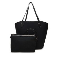 Torebka Valentino. Czarne shopper bag Valentino, bez wzorów, bez dodatków. Za 289.99 zł.