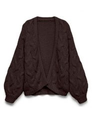 Vero Moda Kardigan w kolorze brązowym rozmiar: S. Brązowe swetry Vero Moda, s, bez wzorów, ze splotem, bez ramiączek. Za 139.95 zł.