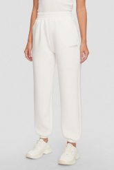 GUESS Dresowe damskie spodnie w kolorze ecru Cecilia Scuba, Rozmiar M. Brązowe spodnie dresowe Guess, z aplikacjami, z dresówki. W wyprzedaży za 230.99 zł.