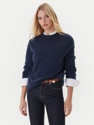 Tommy Hilfiger Sweter WW0WW46438 Granatowy Regular Fit. Niebieskie swetry Tommy Hilfiger, m, bez wzorów, z wełny, bez ramiączek. Za 559.99 zł.