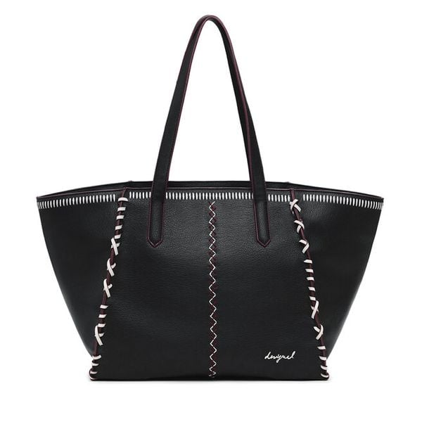 Torebka Desigual. Czarne shopper bag Desigual, bez wzorów, bez dodatków. Za 259.99 zł.