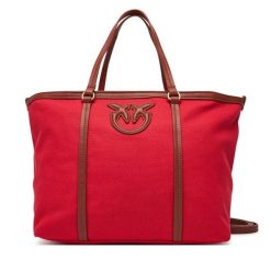 Torebka PINKO. Czerwone shopper bag Pinko, bez wzorów, klasyczne, bez dodatków. Za 809.99 zł.