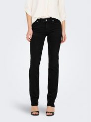 ONLY Jeansy 15252221 Czarny Straight Fit. Czarne jeansy ONLY, bez wzorów, z bawełny. Za 229.99 zł.