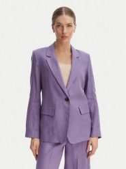 Marella Marynarka Vincita 2615041012 Fioletowy Regular Fit. Fioletowe marynarki i żakiety Marella, bez wzorów, ze lnu, bez ramiączek. Za 909.99 zł.