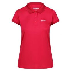 Koszulka turystyczna polo damska Remex II. Niebieskie t-shirty sportowe Regatta, bez wzorów, z materiału, bez ramiączek. Za 102.90 zł.