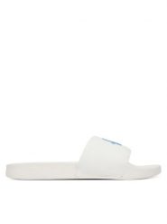 Tommy Hilfiger Klapki Th Script Pool Slide FW0FW09286 Biały. Białe klapki Tommy Hilfiger, bez wzorów, z materiału, bez obcasa, bez zapięcia. Za 169.99 zł.