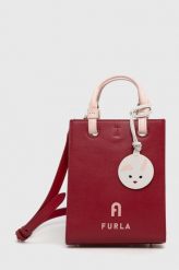 Furla torebka skórzana varsity style kolor czerwony. Czerwone listonoszki Furla, bez wzorów, na ramię, bez dodatków. W wyprzedaży za 1,179.90 zł.
