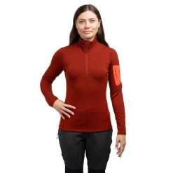 Bluza trekkingowa damska Arc'teryx Kyanite Zip Neck. Czerwone bluzy Arc'teryx, bez wzorów, bez kaptura. Za 659.99 zł.