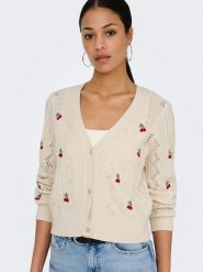 ONLY Kardigan w kolorze beżowym rozmiar: XL. Brązowe swetry ONLY, xl, bez wzorów, bez ramiączek. Za 113.99 zł.