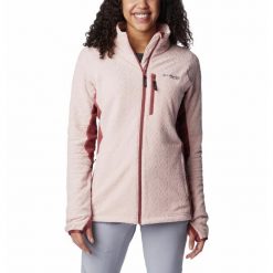 Bluza Turystyczna Rozpinana Damska Columbia Titan Pass 3.0 Full Zip Fleece. Czerwone bluzy Columbia, s, bez wzorów, bez kaptura, trekkingowe. Za 396.99 zł.