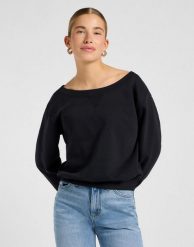 DAMSKA BLUZA LEE OFF SHOULDER SWS UNIONALL BLACK 112371335. Czarne bluzy bez kaptura Lee, m, bez wzorów, bez kaptura. Za 169.99 zł.