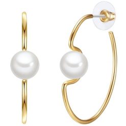 Lulu & Jane Kolczyki Stop metali Żółte złoto 1 ct Damski. Żółte kolczyki Lulu & Jane, z perłą, pozłacane. Za 149.99 zł.