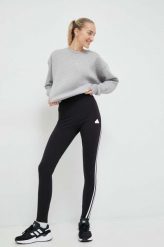 Adidas legginsy damskie kolor czarny z aplikacją. Czarne legginsy adidas, z aplikacjami, z dzianiny. Za 179.99 zł.