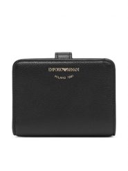 Emporio Armani Portfel EW003034 AF19568 Czarny. Czarne portfele Emporio Armani, bez wzorów, ze skóry. Za 894.99 zł.