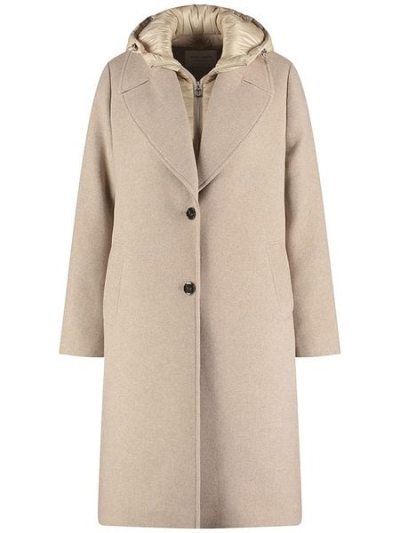 Gerry Weber Płaszcz przejściowy w kolorze beżowym rozmiar: 40. Brązowe płaszcze Gerry Weber, bez wzorów, z wełny, bez kaptura. Za 436.14 zł.