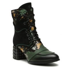 Botki Maciejka. Czarne botki Maciejka, bez wzorów, bez obcasa, na słupku, bez zapięcia. Za 319.99 zł.
