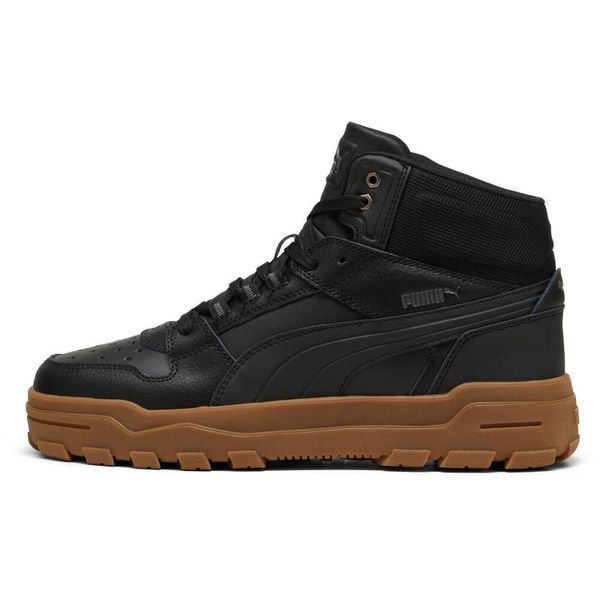 Buty sportowe Puma Rebound. Czarne buty treningowe Puma, bez wzorów, z materiału, bez zapięcia, trekkingowe. Za 390.00 zł.