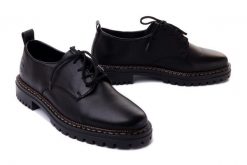 RIEKER 52052-00 black, półbuty damskie. Czarne półbuty wsuwane Rieker, bez wzorów, bez obcasa, na obcasie. Za 203.94 zł.