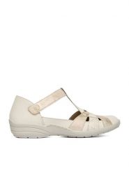 Remonte Sandały CEO-R7601-81 Écru. Sandały Remonte, bez wzorów, ze skóry, bez obcasa, na płaskiej podeszwie, bez zapięcia. Za 369.99 zł.