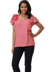 WITT WEIDEN Bluzka w kolorze jasnoróżowym rozmiar: 52. Różowe bluzki WITT WEIDEN, z aplikacjami, bez kołnierzyka, bez ramiączek. Za 92.86 zł.