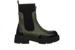 Botki Bayla-161 188 1302 01 06 Black Khaki 161633, Zielony, Skóra naturalna. Zielone botki Bayla, bez wzorów, z gumy, eleganckie, z okrągłym noskiem, za kostkę, bez obcasa, bez zapięcia. W wyprzedaży za 299.00 zł.