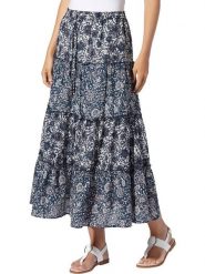 Heine Spódnica w kolorze granatowo-kremowym rozmiar: 50. Niebieskie spódnice Heine, bez wzorów, midi. Za 126.99 zł.