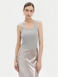 PINKO Top Calcolatore 100807 Szary Regular Fit. Szare topy Pinko, xl, bez wzorów, z bawełny, bez kołnierzyka, bez ramiączek. Za 299.99 zł.
