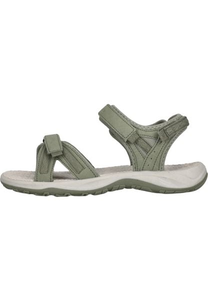 Sandały damskie Whistler Kali. Zielone sandały WHISTLER, bez wzorów, z materiału, eleganckie, bez obcasa, bez zapięcia. Za 218.50 zł.