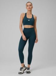 4F Legginsy treningowe szybkoschnące damskie - turkusowe L. Niebieskie legginsy 4f, bez wzorów, długie. Za 119.99 zł.