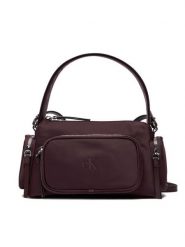 Calvin Klein Torebka Pocket Nylon Bag W/ Strap LV04F3132G Bordowy. Czerwone torebki klasyczne Calvin Klein, bez wzorów, z materiału, bez dodatków. Za 379.99 zł.