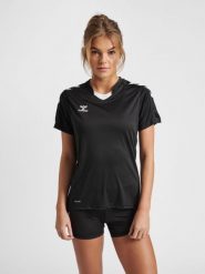 Koszulka sportowa z krótkim rękawem damska Hummel Core XK Poly Jersey S/S Woman. Czarne t-shirty sportowe Hummel, s, bez wzorów, z jersey, bez ramiączek, do piłki nożnej. Za 84.00 zł.