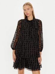 Armani Exchange Sukienka codzienna 6DYA52 YN1ZZ 1200 Czarny Regular Fit. Czarne sukienki Armani Exchange, na co dzień, bez wzorów, z syntetyku, bez kołnierzyka, bez ramiączek, proste. Za 539.99 zł.
