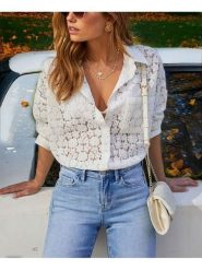 Milan Kiss Koszula w kolorze białym rozmiar: S. Białe koszule Milan Kiss, s, bez wzorów, z koronki, bez kołnierzyka, bez ramiączek. Za 130.99 zł.