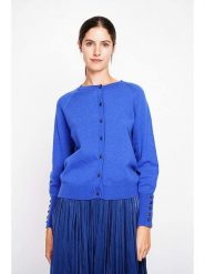 ASSUILI Kardigan w kolorze niebieskim rozmiar: 38. Niebieskie swetry Assuili, bez wzorów, klasyczne, bez ramiączek. Za 125.85 zł.